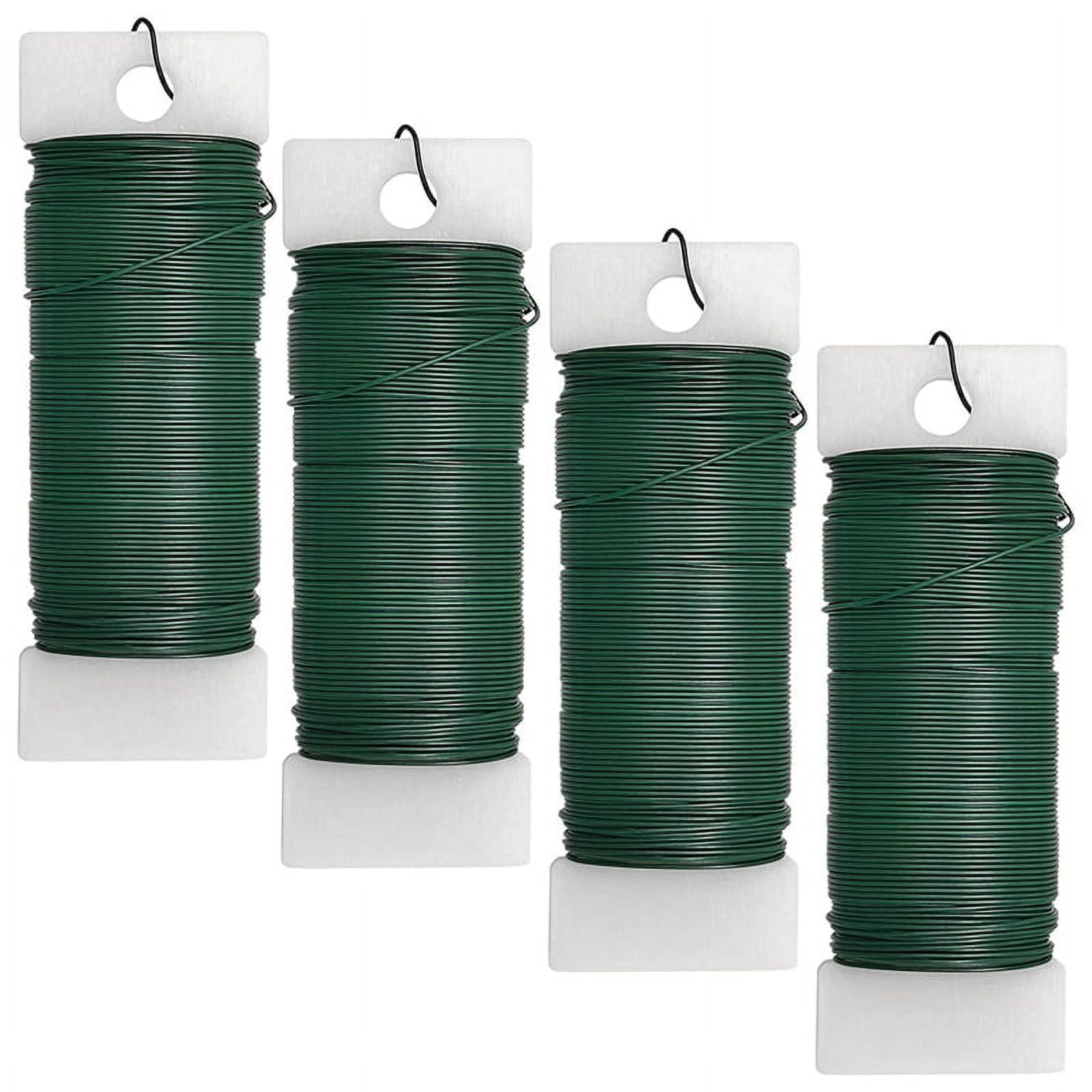 4Pack Floral Wire Flexible Paddle Wire Florist Green Wire for Crafts