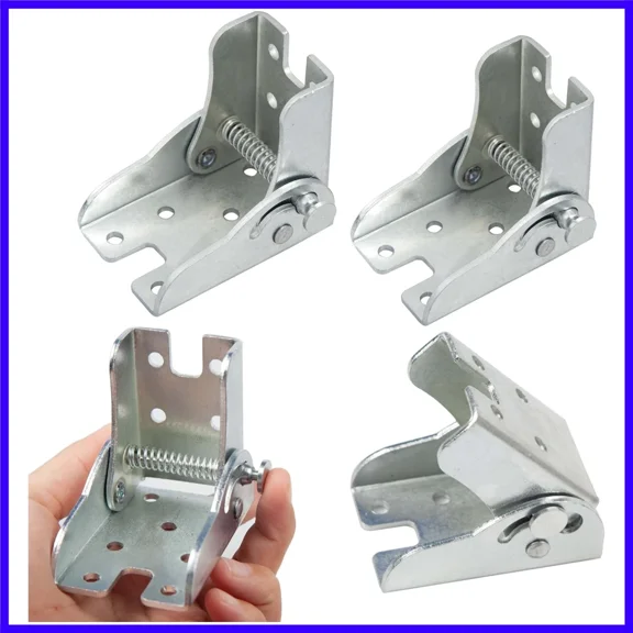 4Pack Folding Legs Support Bracket 90 Degree Self Locking Hinge Silver for Table Legs Bed Leg Workbench