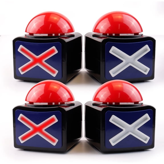 4Pack Game Buzzer, Quiz Trivia Lights & Sound Buttons, Interactive Party Game Buzzers