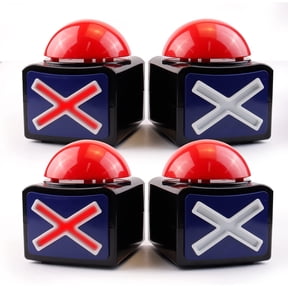 4Pack Game Buzzer, Quiz Trivia Lights & Sound Buttons, Interactive Party Game Buzzers
