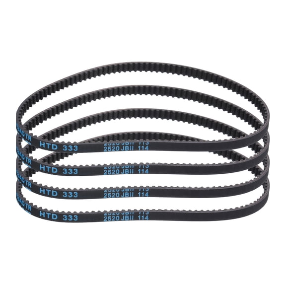 4Pack HTD-3M Rubber Timing Belt 111 Teeth, 333mm Pitch Length x 6mm Width x 2.4mm Height, Closed Loop Pulley Timing Belt