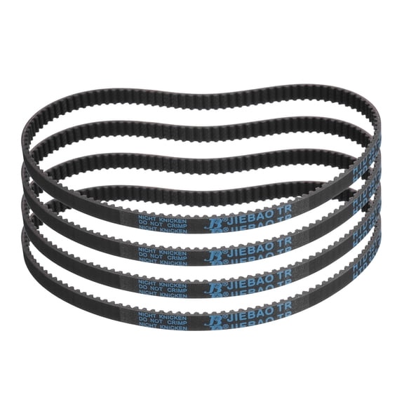 4Pack HTD-3M Rubber Timing Belt 117 Teeth, 351mm Pitch Length x 6mm Width x 2.4mm Height, Closed Loop Pulley Timing Belt