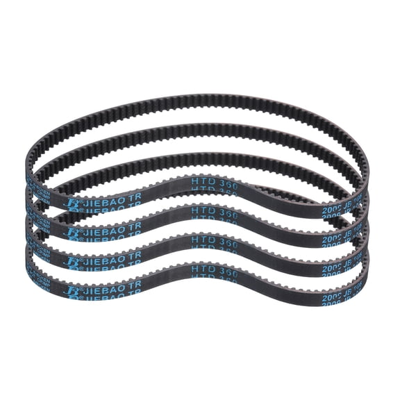 4Pack HTD-3M Rubber Timing Belt 120 Teeth, 360mm Pitch Length x 6mm Width x 2.4mm Height, Closed Loop Pulley Timing Belt