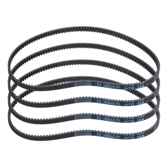 4Pack HTD-3M Rubber Timing Belt 133 Teeth, 399mm Pitch Length x 6mm Width x 2.4mm Height, Closed Loop Pulley Timing Belt