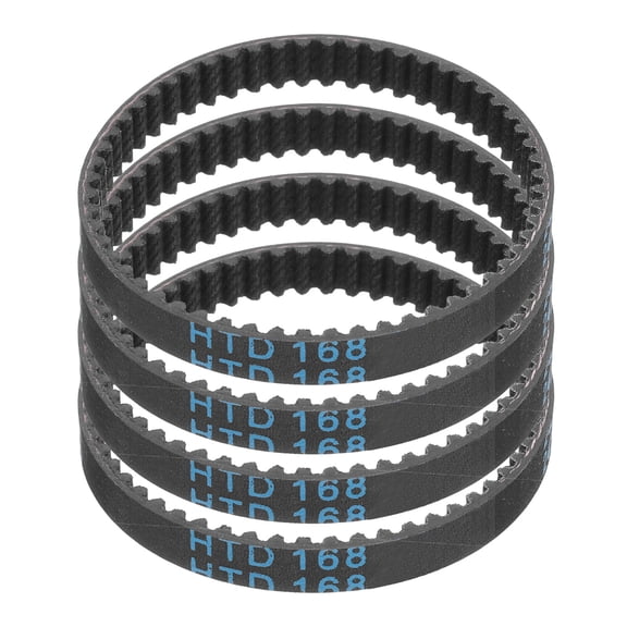 4Pack HTD-3M Rubber Timing Belt 56 Teeth, 168mm Pitch Length x 6mm Width x 2.4mm Height, Closed Loop Pulley Timing Belt