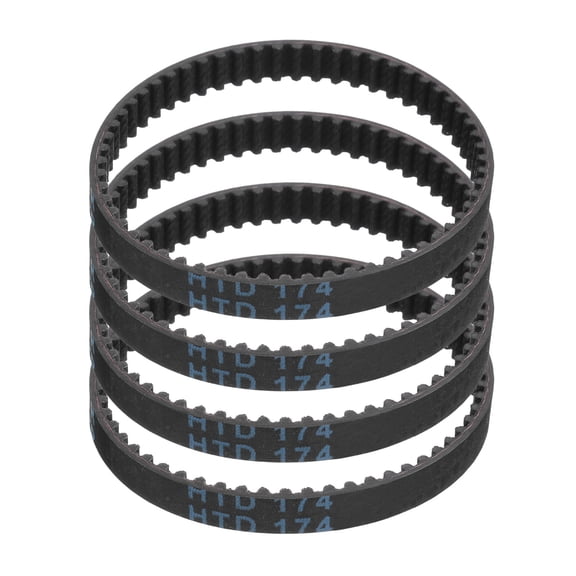 4Pack HTD-3M Rubber Timing Belt 58 Teeth, 174mm Pitch Length x 6mm Width x 2.4mm Height, Closed Loop Pulley Timing Belt