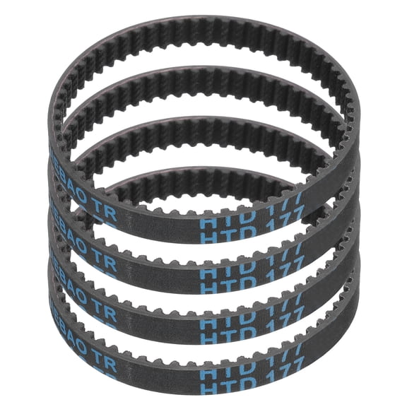 4Pack HTD-3M Rubber Timing Belt 59 Teeth, 177mm Pitch Length x 6mm Width x 2.4mm Height, Closed Loop Pulley Timing Belt