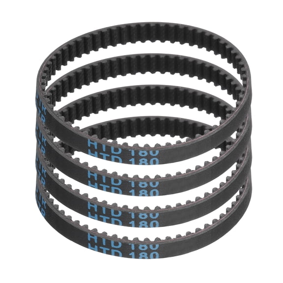 4Pack HTD-3M Rubber Timing Belt 60 Teeth, 180mm Pitch Length x 6mm Width x 2.4mm Height, Closed Loop Pulley Timing Belt