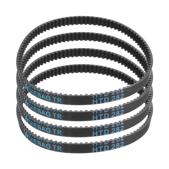 4Pack HTD-3M Rubber Timing Belt 94 Teeth, 282mm Pitch Length x 6mm Width x 2.4mm Height, Closed Loop Pulley Timing Belt