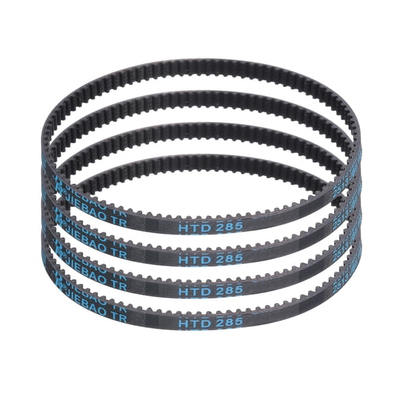 4Pack HTD-3M Rubber Timing Belt 95 Teeth, 285mm Pitch Length x 6mm Width x 2.4mm Height, Closed Loop Pulley Timing Belt