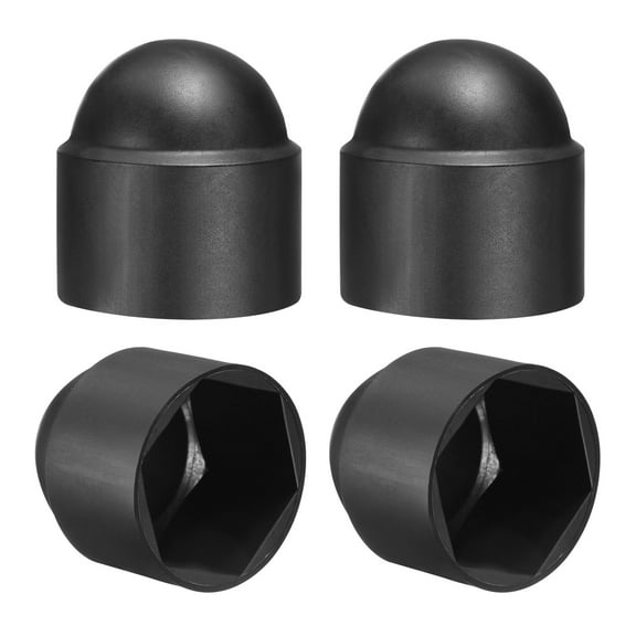 4Pack Hex Nut Cover, M24x36x45mm Plastic Dome Nut Protection Cap Hex Screws Bolt Covers for Indoor Outdoor Furniture Automotive Bolts Decoration, Black