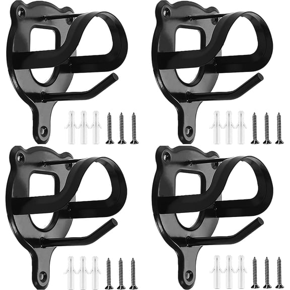 4Pack Horse Bridle Rack Bridle Bracket Bridle Hooks Horse Tack Storage Halter Hanger Metal Bridle Holder with Tubes and Screw for Horse Barn Supplies, Black