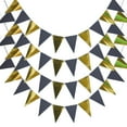 thumbnail image 1 of 4Pack Hot Gold Party Decorations Hanging Paper Triangle Banner Bunting Flag Pennant Garland for Graduation Birthday Wedding Party Supplies - Black Gold, 1 of 6