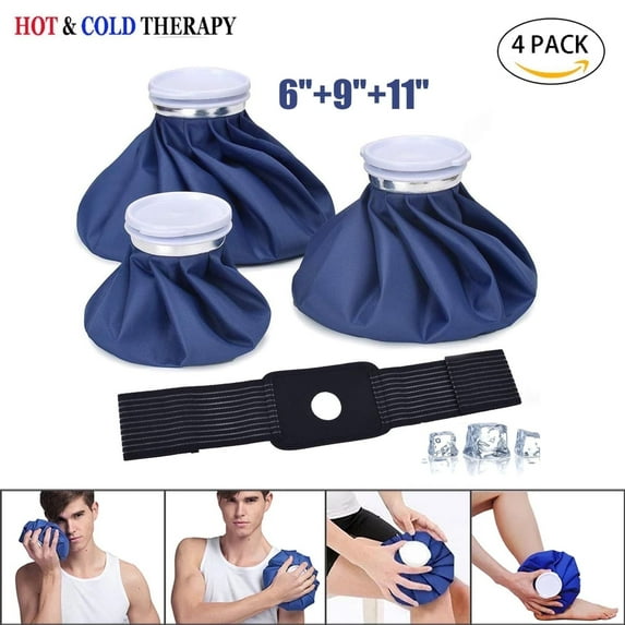 4Pack Ice Cold Pack,Reusable Ice & Hot Water Bag for Injuries,Hot & Cold Therapy,Pain Relief,Sports Injuries Therapy,Swelling,Aches and Sprain Recovery