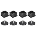 thumbnail image 1 of 4Pack Inserts for Square Tubes with Leveling Feet, for 1.57"x1.57" OD Square Tube, M8 Thread Black Plastic Furniture, 1 of 7