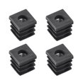 thumbnail image 1 of 4Pack Inserts for Square Tubes with M6 Thread, for 0.63"x0.63" OD Square Tube, Black Plastic Plug Caster Insert Chair, 1 of 6