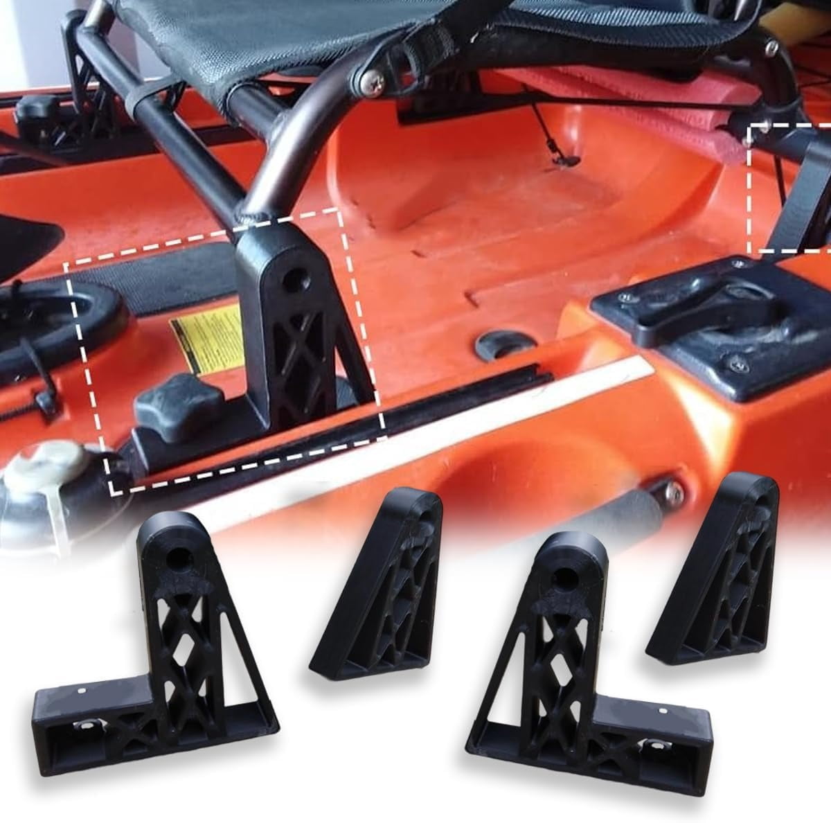 4Pack Kayak Seat Booster for Native Watercraft Slayer | Raises Seat 4 Inches (10 cm) - More Under Seat Storage - Easier Standing & Sitting - Higher Fishing Vantage Point