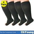 thumbnail image 1 of 4Pack L 8# Open Toe Compression Socks for Men and Women Stockings 20-30mmHg Support Circulation Recovery Shin Splints Varicose Veins ChYoung, 1 of 11
