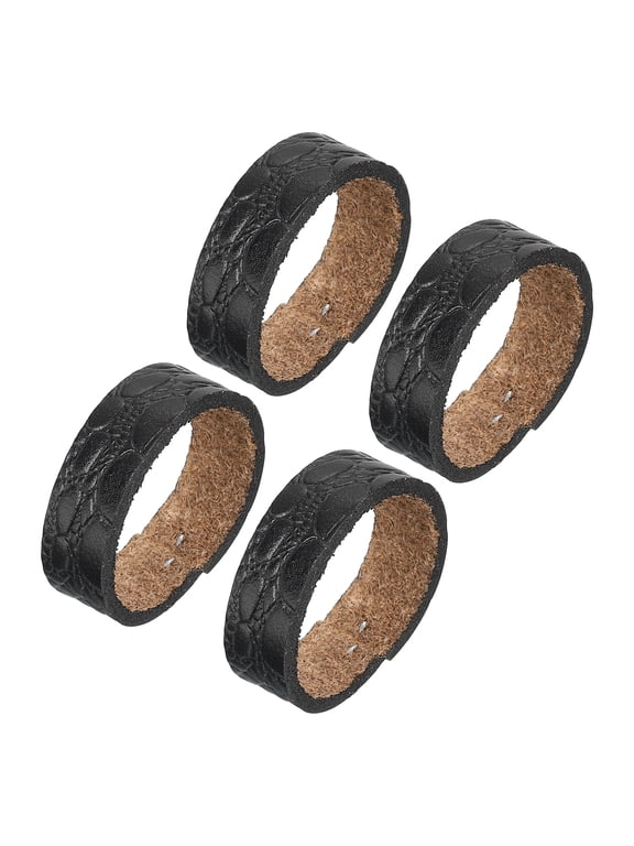 4Pack Leather Belt Loop Keepers, Fits 3.5cm Width Belt Strap Buckles (Black)