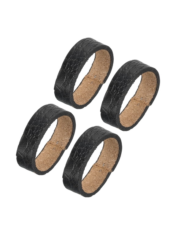 4Pack Leather Belt Loop Keepers, Fits 3.8cm Width Belt Strap Buckles (Black)
