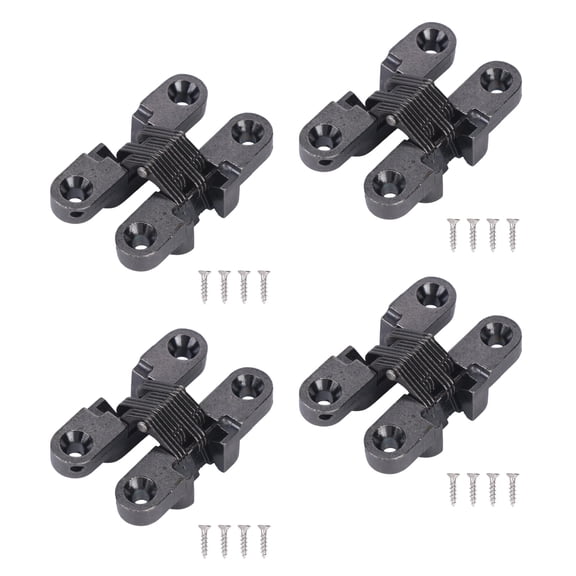 4Pcs Concealed Hinge For Folding Door Screen And Table Flap Smoothly Opening Crossed Hinges for Cabinet Cupboard
