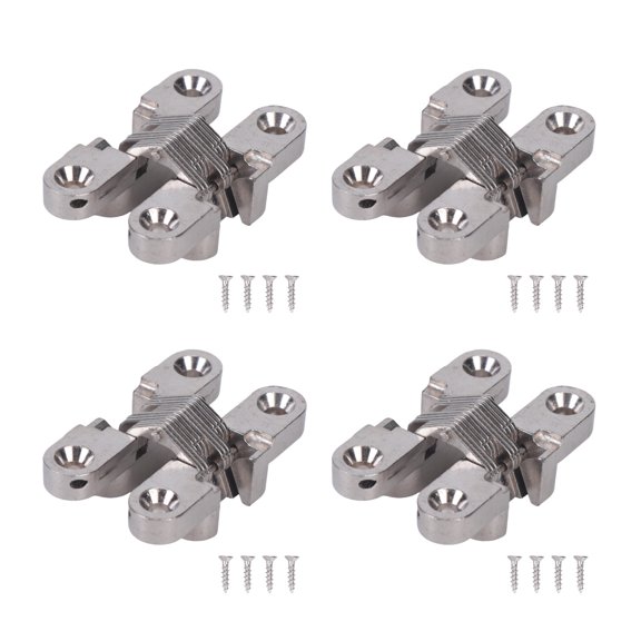 4Pcs Stainless Steel Folding Hinge For Screen Door And Table Flap Invisible Designs Crossed Hinges for Home Cabinet Repairing