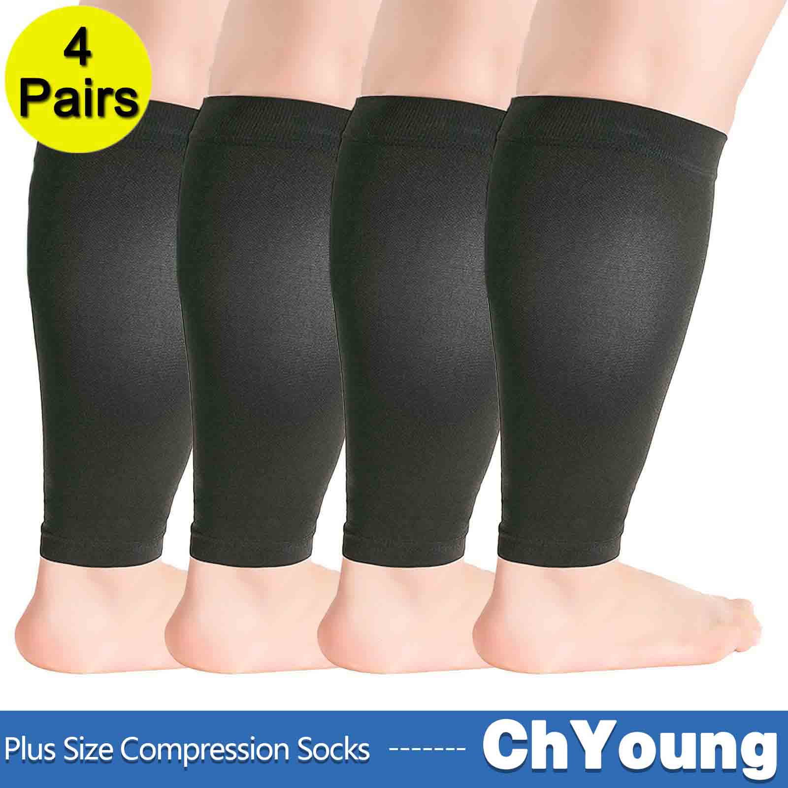 5Pack 3XL Extra Wide Calf Compression Stockings for Women & Men, Plus Size  Compression Sleeve Socks 20-30 mmHg, Knee High Toeless to Prevent Swelling,  Pain 