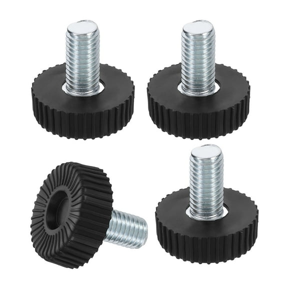 4Pack M10 Thread Furniture Feet Levelers, 30x20 Adjustable Leveling Table Feet, Screw on Furniture Glide Leveling for Chair Stool Legs, Black