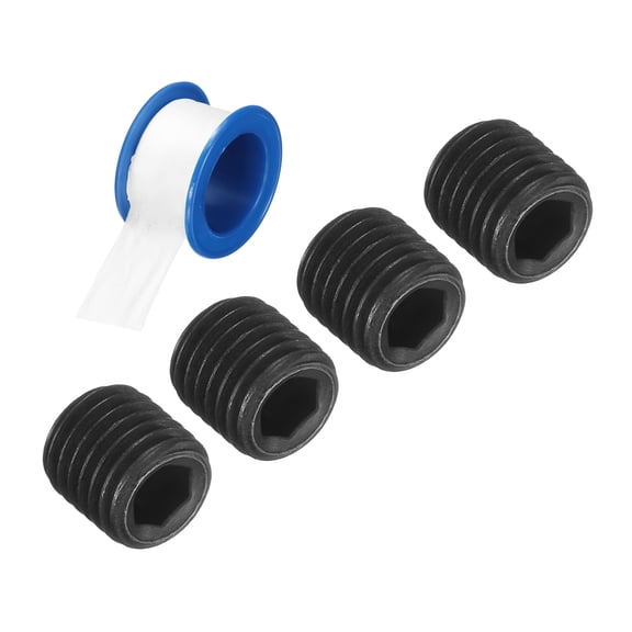 4Pack M12x1.5x12 Carbon Steel Pipe Plug Fitting, Male Internal Hex Thread Socket Pipe Cap, Countersunk Plug for Sealing Pipe Port, Pneumatic Solenoid Valve