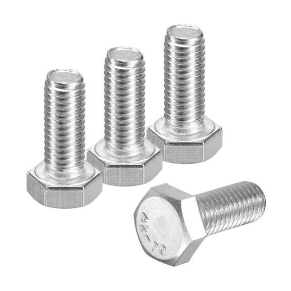 4Pack M8-1.25 x 20mm Left Hand Hex Head Bolt, 304 Stainless Steel Reverse Fully Threaded Fastener Screws Bolts for Machinery, Automobiles and Construction