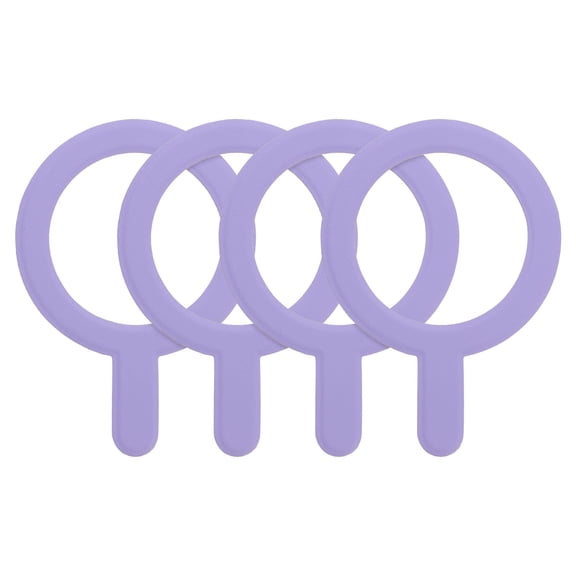 4Pack Magnetic Adapter Ring, Leather Magnetic Sticker Ring, Purple