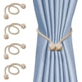 4Pack-Magnetic Curtain Tie Backs - Reinforced Thick Twist Rope with ...