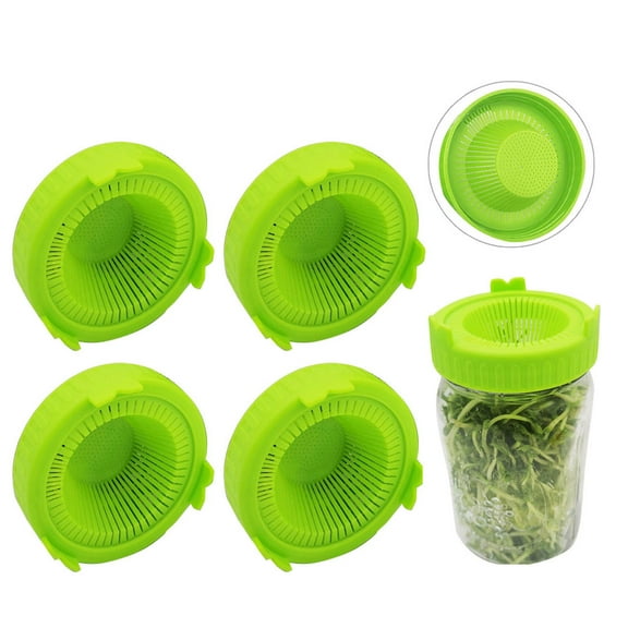 4Pack Mason Jar Lid 86Mm Wide Mouth Ball Mason Cup Planting Germ Cover Keer Wide Mouth Mason Jar Sprouting Lids