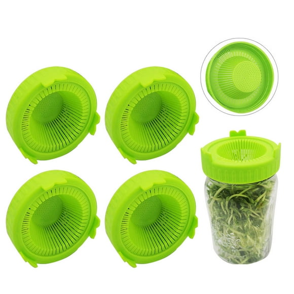 4Pack Mason Jar Lid 86Mm Wide Mouth Ball Mason Cup Planting Germ Cover Keer Wide Mouth Mason Jar Sprouting Lids