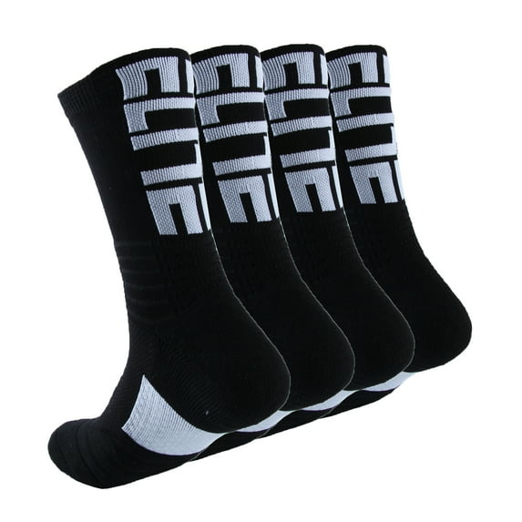 4Pack Mens Boys Sock Basketball Hiking Athletic Outdoor Sports Thick Mid-Calf Crew Socks