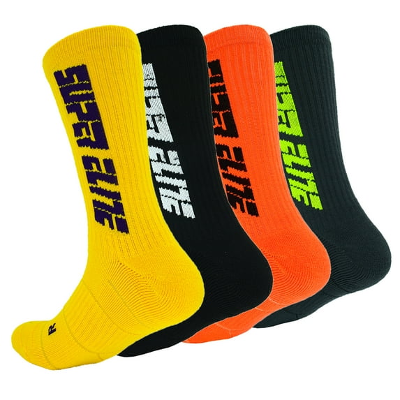 4Pack Mens Boys Sock Basketball Hiking Athletic Outdoor Sports Thick Mid-Calf Crew Socks
