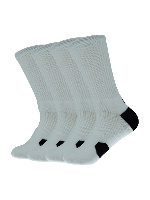 4Pack Mens Boys Sock Basketball Hiking Athletic Outdoor Sports Thick Mid-Calf Crew Socks
