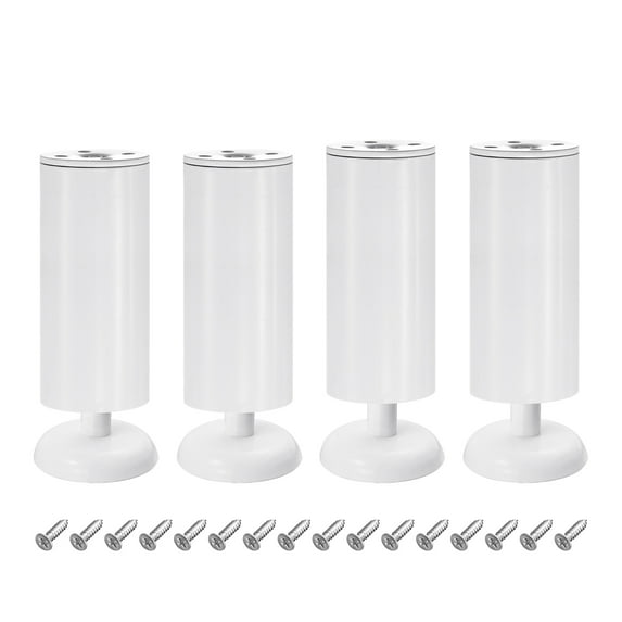 4Pack Metal Adjustable Furniture Legs for Bed Cabinet 150-160mm(5.9"-6.3"), White