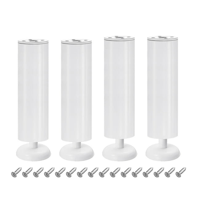 4Pack Metal Adjustable Furniture Legs for Bed 200210mm(7.9"8.3"), White