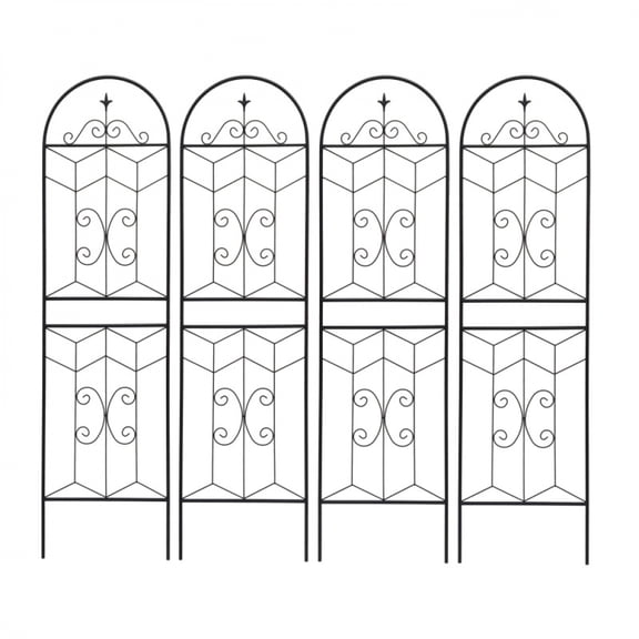 Ardescere 4 Pack Black Metal Garden Trellis, 71"H x 19.7"W Rustproof Galvanized Plant Support for Outdoor Climbing Vines & Vegetables