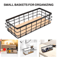 4Pack Metal Storage Basket with Wood Base,Decorative Baskets Storage