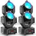 thumbnail image 1 of 4Pack Mini Moving Head Stage Lighting with RGBW LED String DMX 512 Beam DJ Light for Disco Club Party, 1 of 8