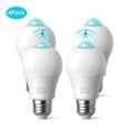 thumbnail image 1 of 4Pack Motion Sensor LED Light Bulb, Motion Activated Dusk to Dawn Light Bulbs, 12W(100W Equivalent) E26/A19 Light Bulb for Outdoor/Indoor, Front, Porch, Garage, Basement, Hallway, Stairs, 1 of 10