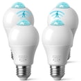 thumbnail image 1 of 4Pack Motion Sensor LED Light Bulb, Motion Activated Dusk to Dawn Light Bulbs, 12W(100W Equivalent) E26/A19 Light Bulb for Outdoor/Indoor,  Front, Porch, Garage, Basement, Hallway, Stairs, 1 of 9