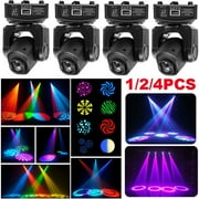 4-Pack Moving Head LED DJ Party Light, RGBW 8 Pattern Shake Disco Light with Remote and Control Sound Activated Spotlight for Church Wedding Live Show,Black