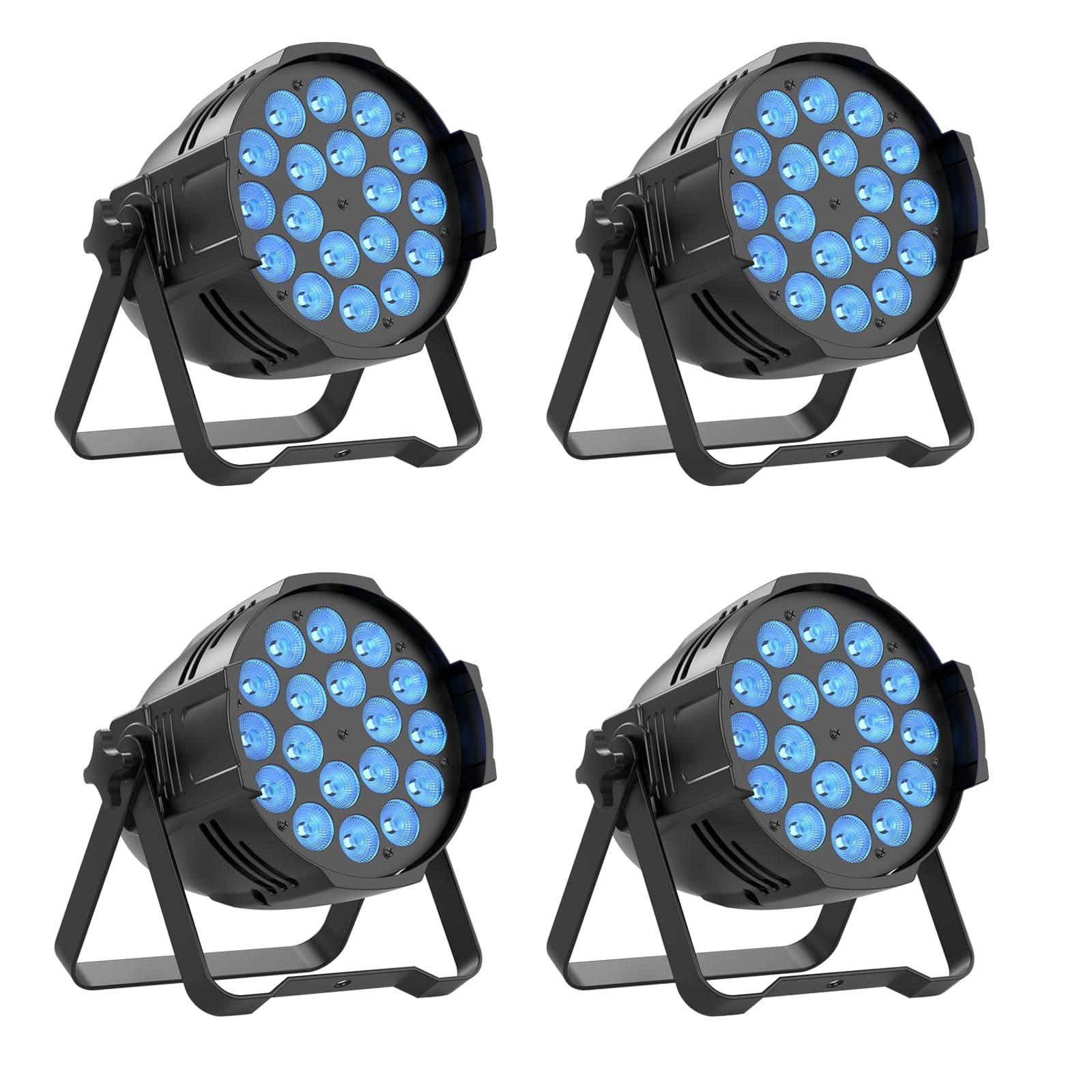 Par Leds Stage Rave 4Pack Par Lights 4 in 1 LEDs Stage Light DMX 512 Vocie Control RGBW ...