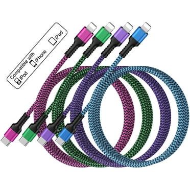 4Pack Fast Charger Cable Cord Compatible for iPhone,GAEF USB C Charging Cable 6ft Type-C Power Delivery Charging Cord Nylon Braided Charging Cord,Fast Charging Cord 6ft Compatible for iPhone