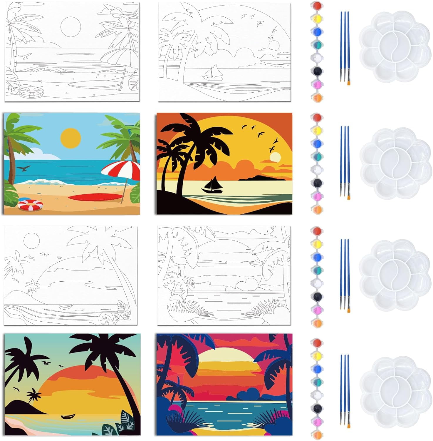 Chuangdi 10-Pack Pre-Drawn Afro Queen Canvas – 8x10 Inch Outline Painting Kit For Adults & Beginners - View #2