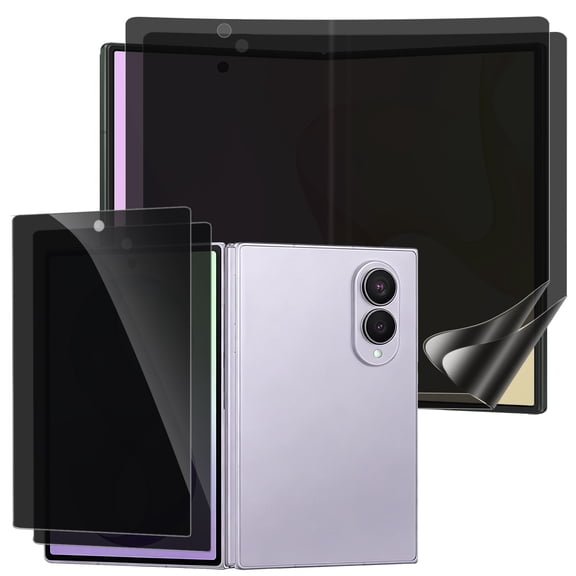 4Pack Privacy Screen Protector for Samsung Galaxy Z Fold 8, Outer Tempered Glass + Inner Hydrogel Film,10k+ Fold Resistant & No Creases, S Pen Compatible, Bubble-Free Installation
