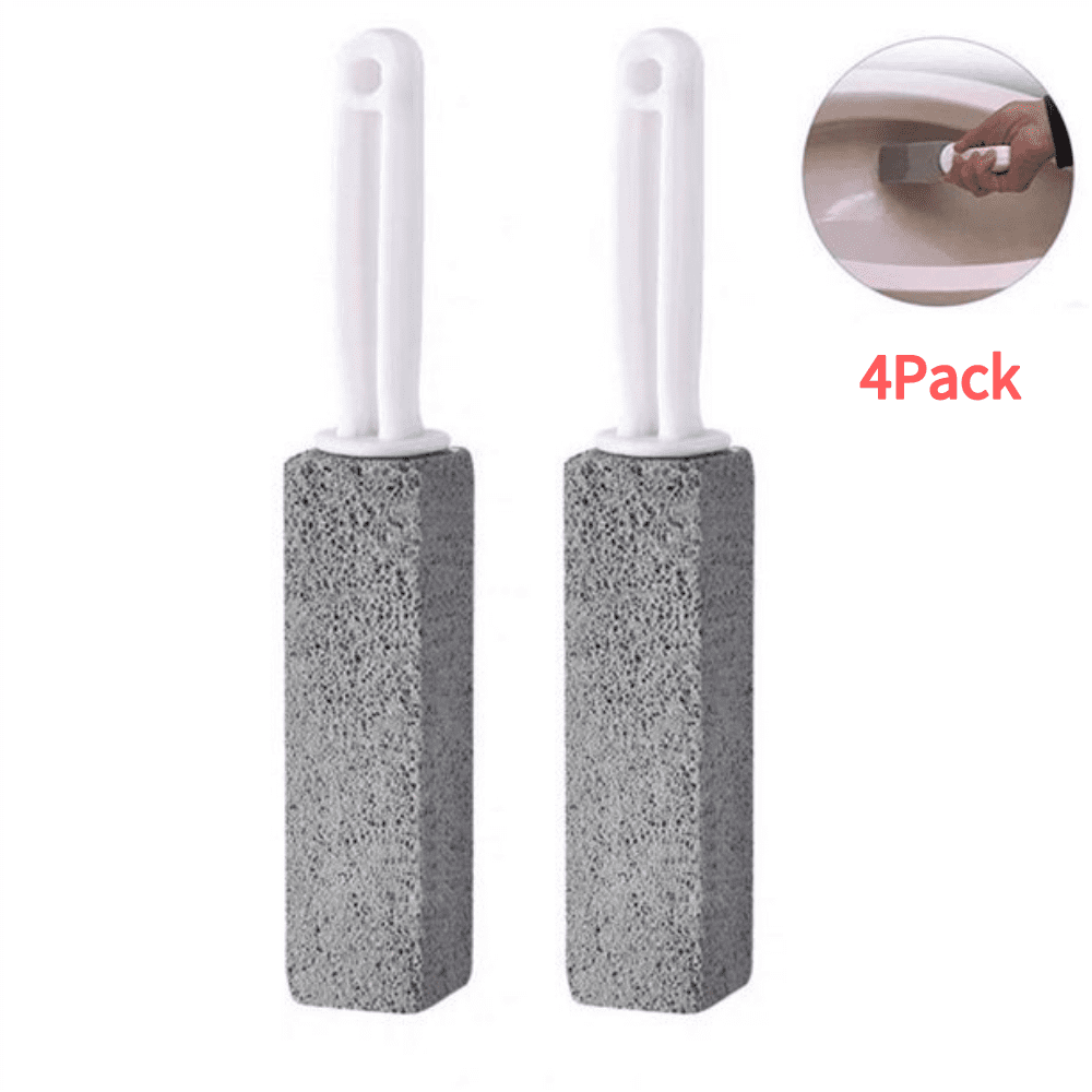 4Pack Pumice Cleaning Stone with Handle, Toilet Bowl Ring Remover ...
